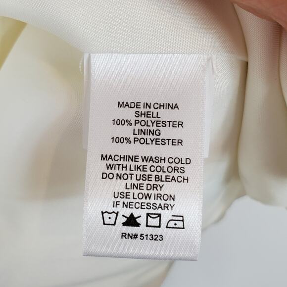 NWT Cece White Open Front Tie Cuff Sleeve Blazer Jacket Women's Size 8 - Picture 6 of 6